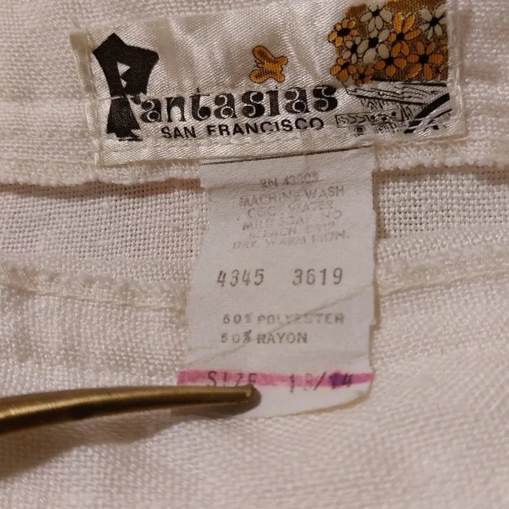 Vintage 1970s Pantasias high waisted V stitched wide leg pants true vin… - Picture 2 of 16